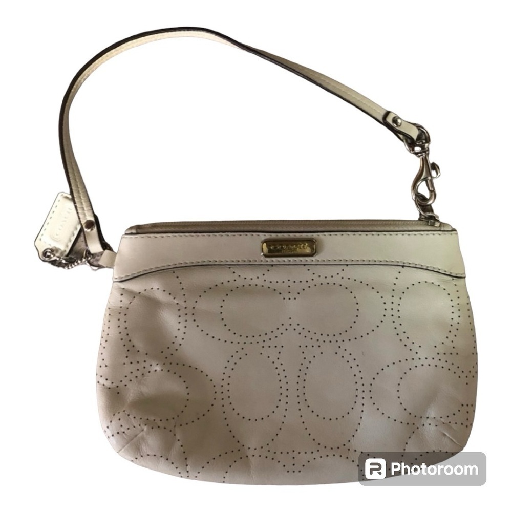 Vintage Coach Leather Monogram Wristlet